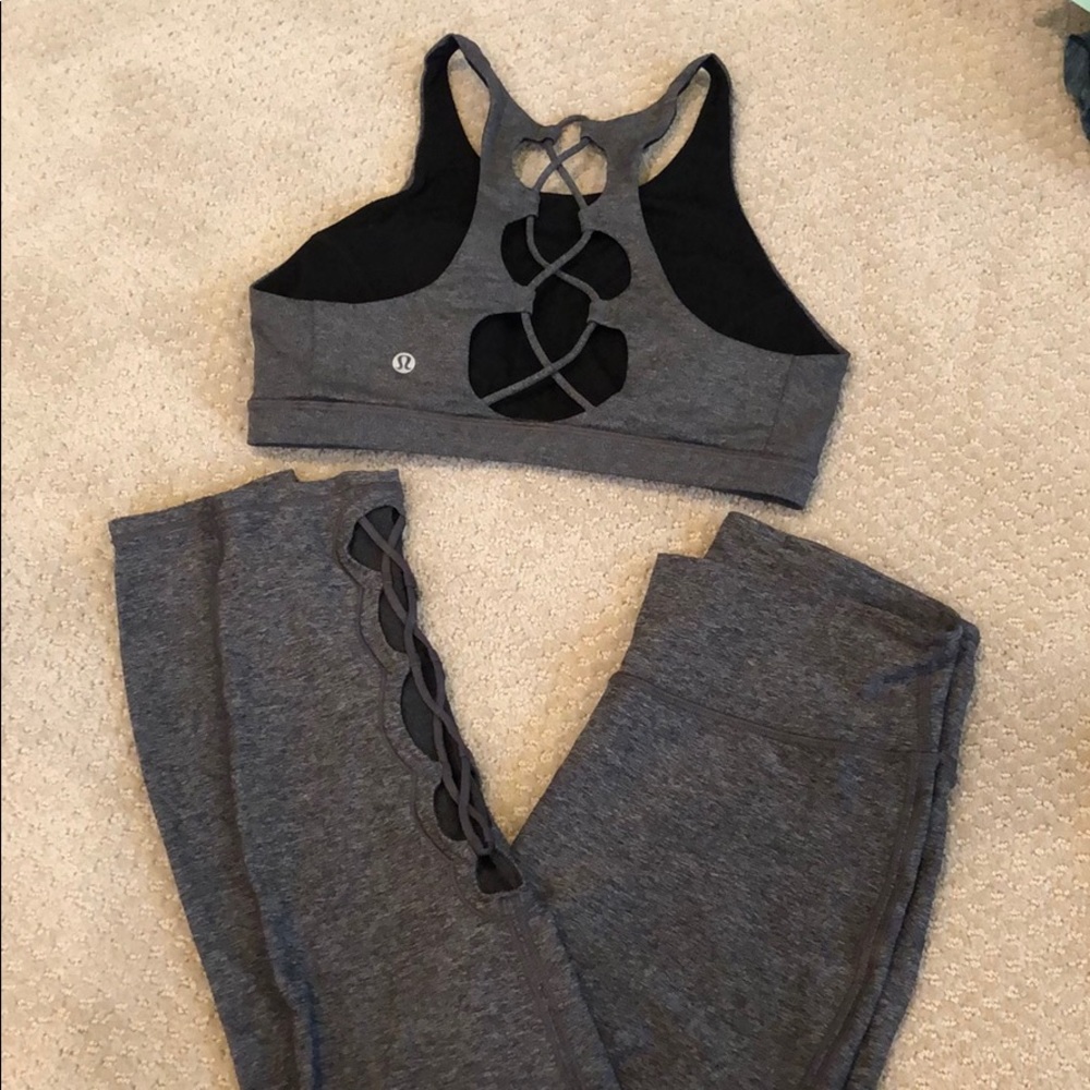 Lululemon pants and sports bra